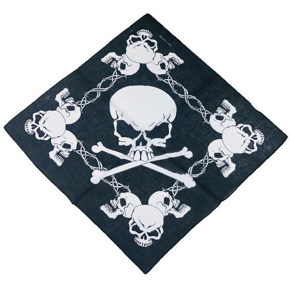 36 Pieces of BandanA-Skulls And Barbed Wire Large Skull In Center