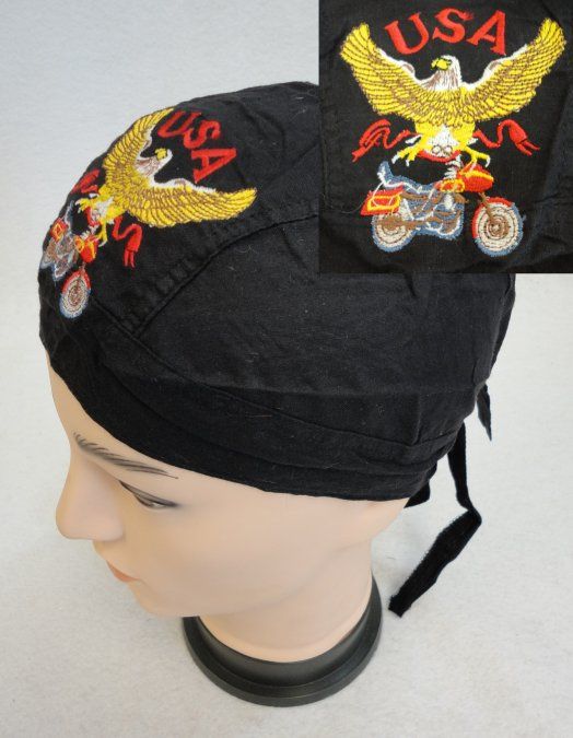 48 Pieces of Embroidered Skull Cap Eagle With Bike