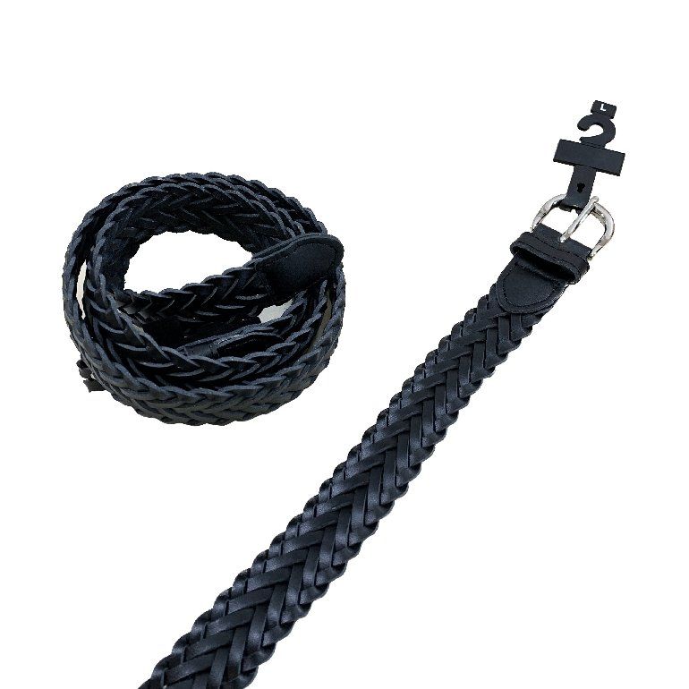 24 Pieces BelT--Braided Black All Sizes - Unisex Fashion Belts