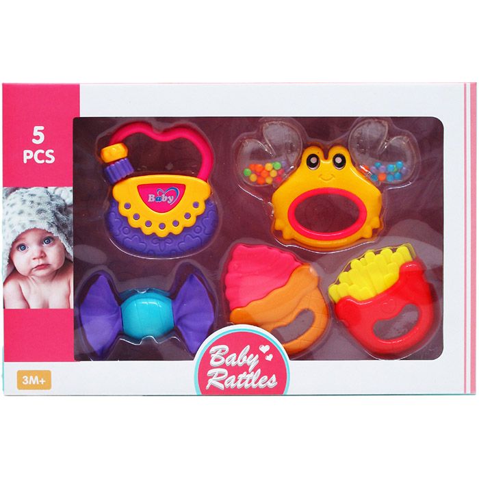 12 Pieces of 5pc Baby Rattle Play Set In Window Box