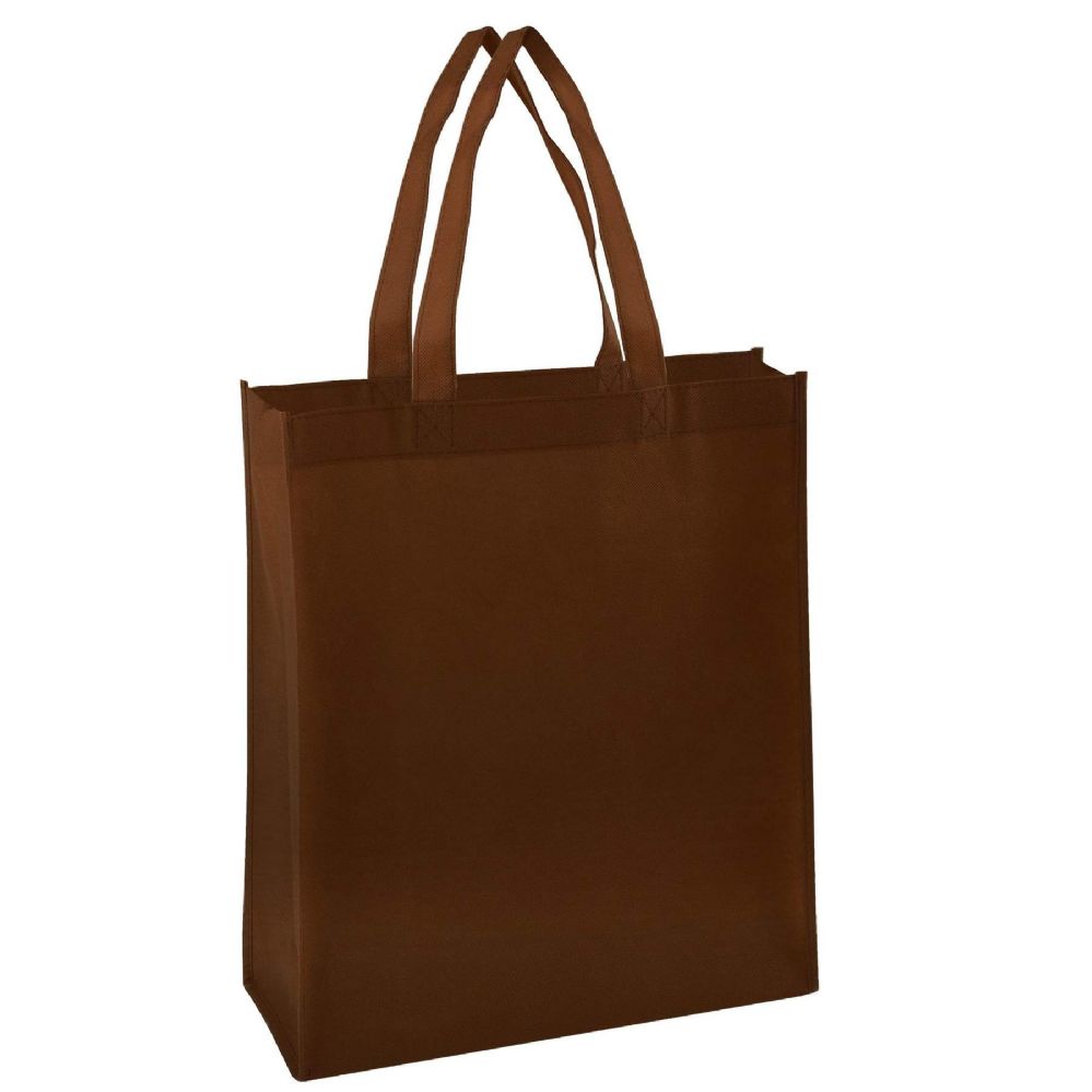 100 Wholesale 15 Inch Grocery Tote Bag - Brown Color Only
