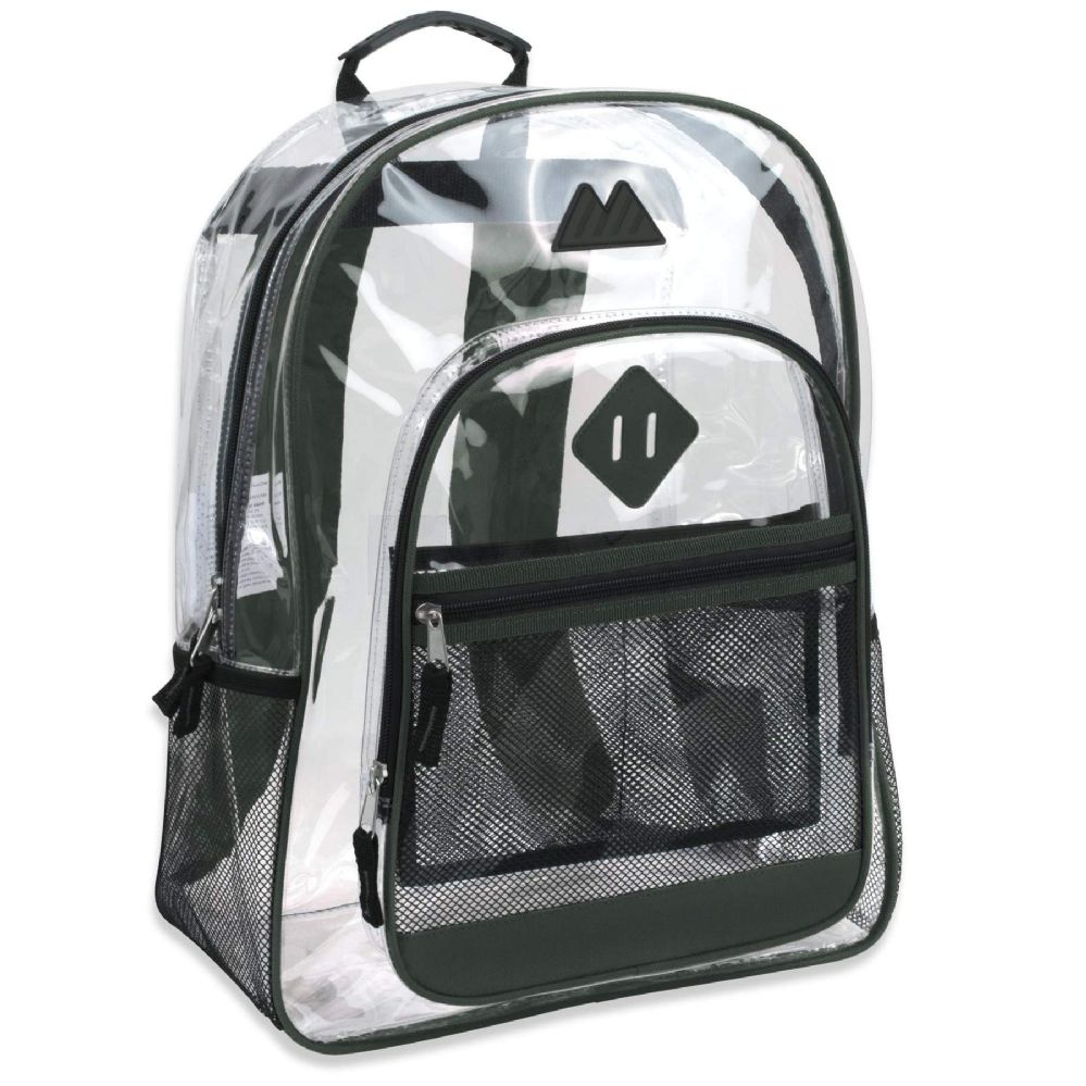 24 Pieces of 17 Inch Clear BackpacK- Green