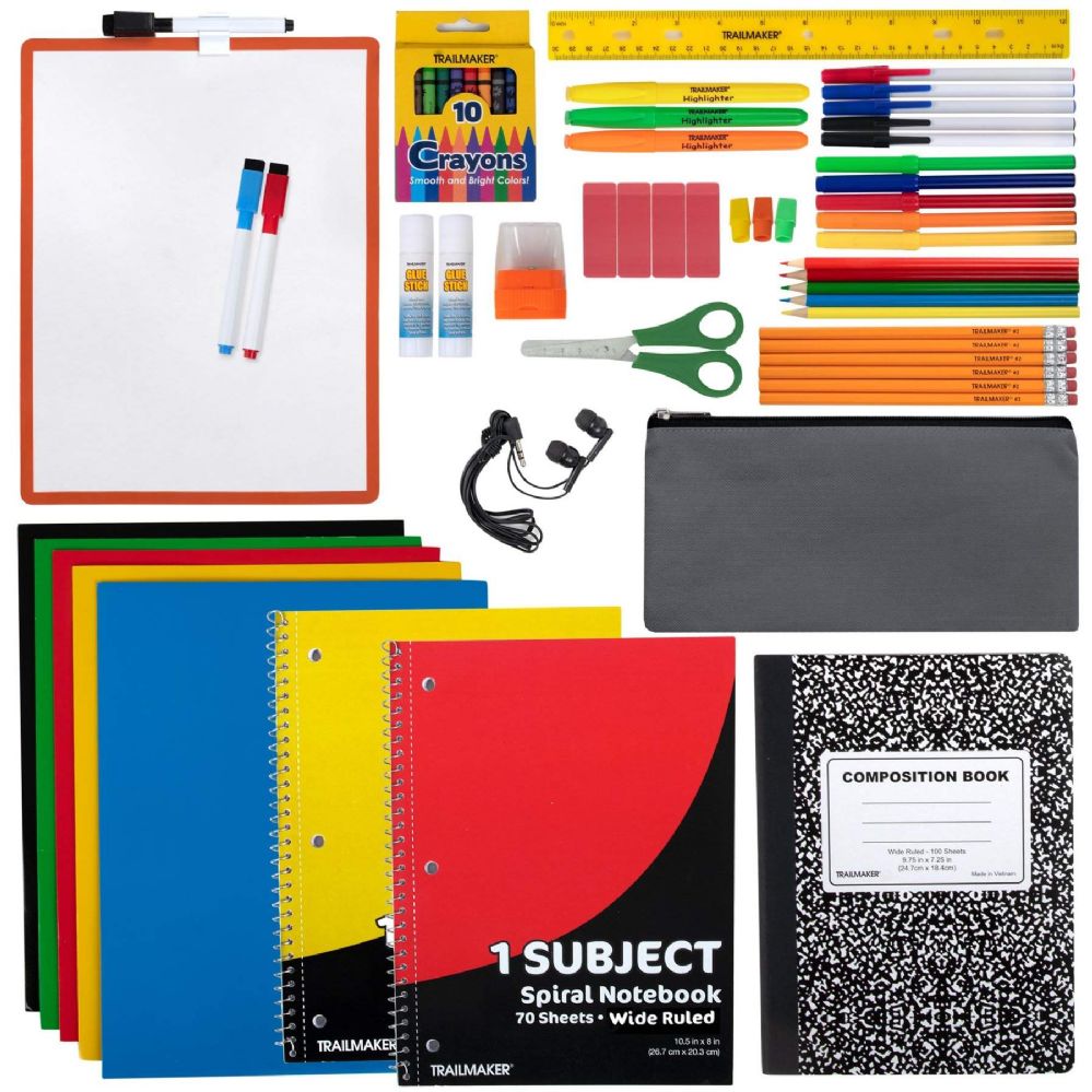 12 Wholesale 60 Piece School Supply Kit