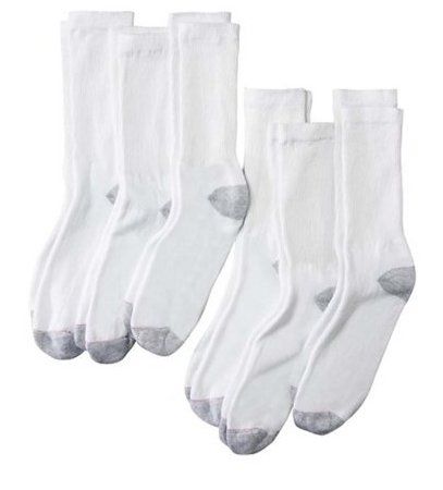 24 Pairs of Yacht & Smith Kids Cotton Terry Crew Socks White With Gray Heel And Toe Size 6-8
