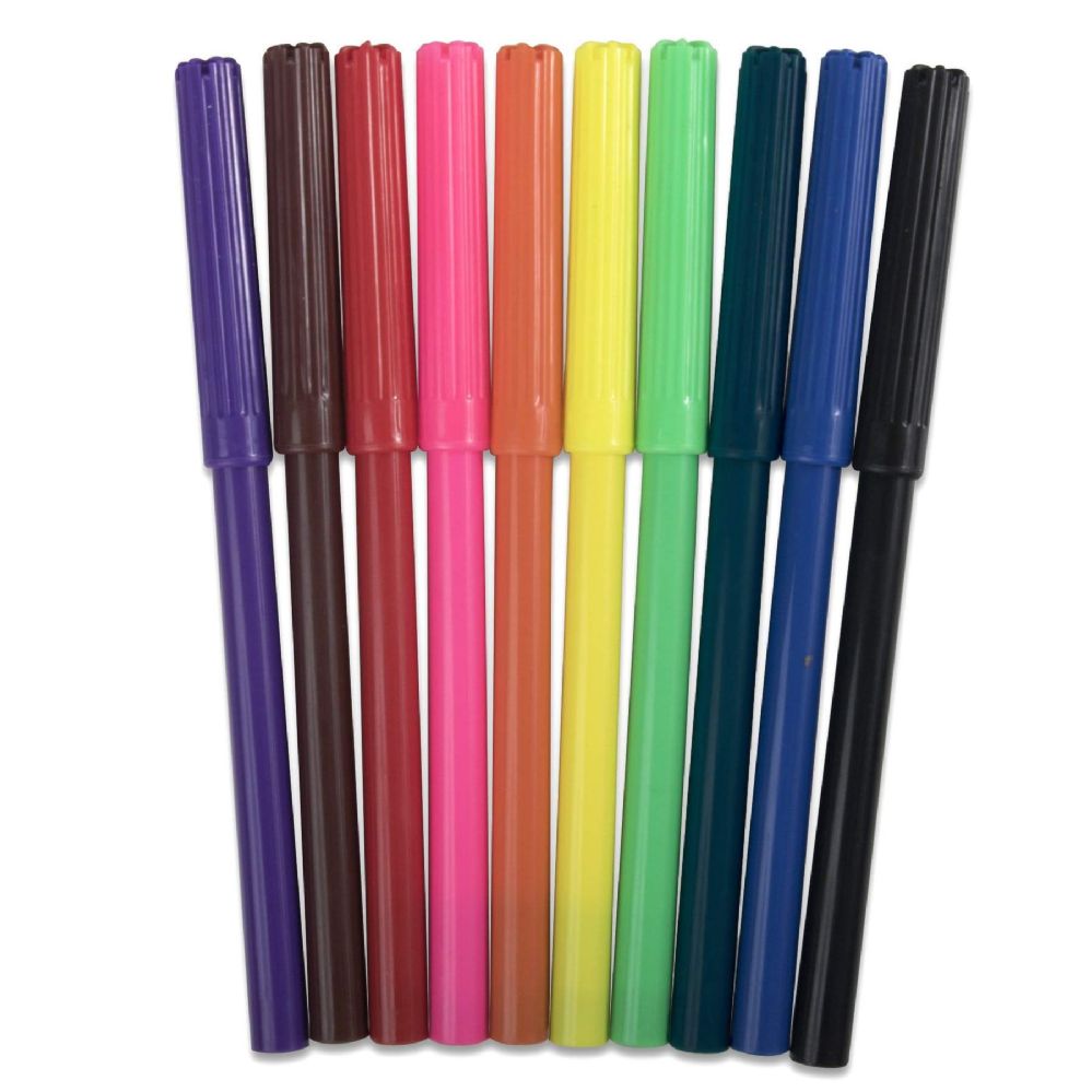 96 Wholesale 10 Pack Of Markers - Assorted Colors