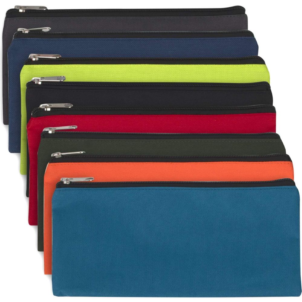 24 Wholesale 3 Ring Binder Dome Pencil Case - 6 Color Assortment - at 