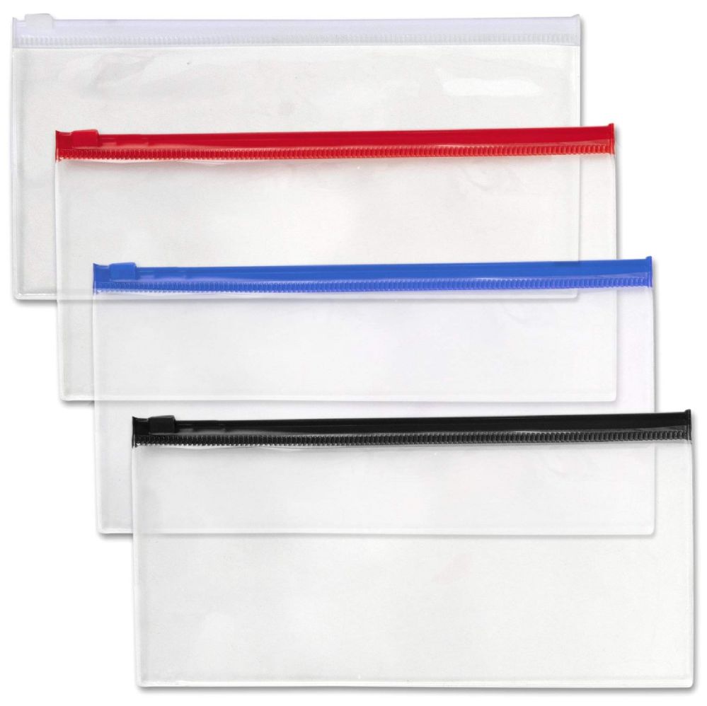 96 Wholesale Clear Poly Zip Pouches - at 