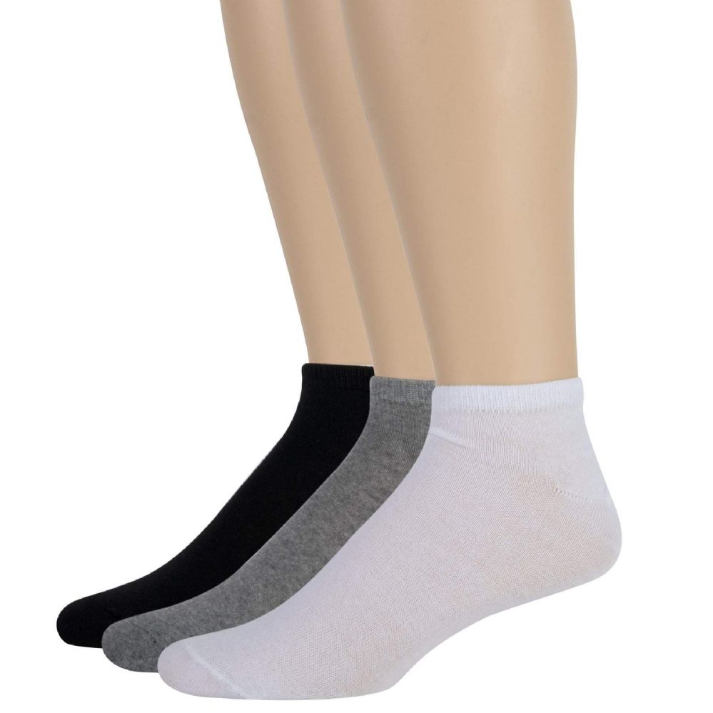 Wholesale Mens Cotton Ankle Socks - 3 Assorted Colors - 120 Pairs per Case 100 / Assorted