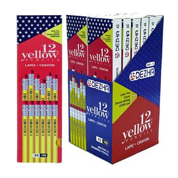 72 Wholesale Pencils 12ct Yellow 6-12pc Pdq Display Peggable