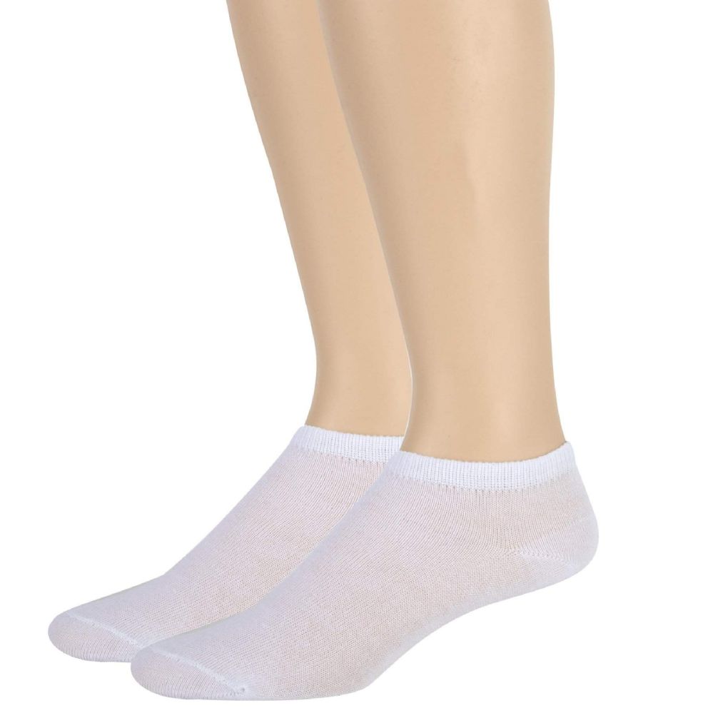 120 Pairs of Women's Cotton Striped Ankle SockS- White