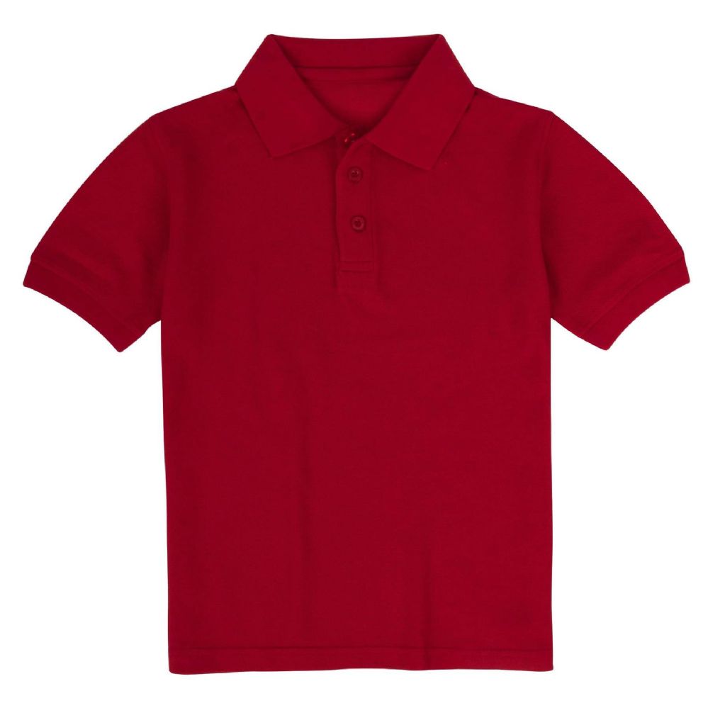 24 Wholesale Kid's Short Sleeve Polo - ReD- Size 5-6