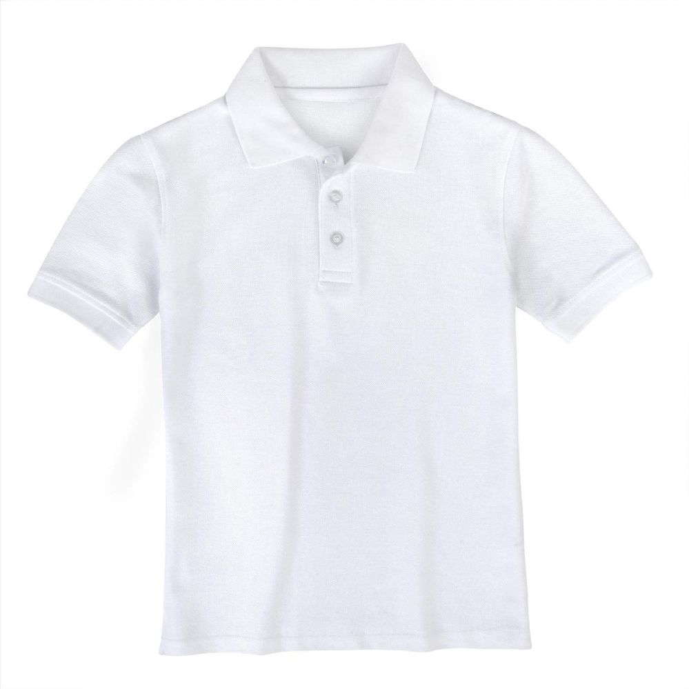 24 Wholesale Wholesale Kid's Short Sleeve Polo - WhitE- Size 5-6