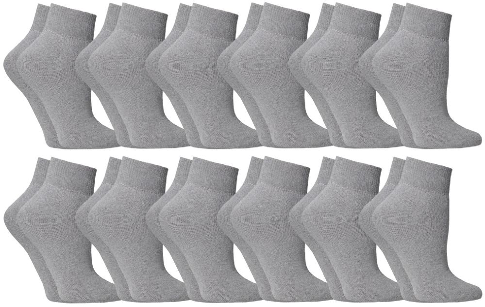 48 Wholesale Yacht & Smith Women's NO-Show Ankle Socks Size 9-11 Gray Bulk Pack