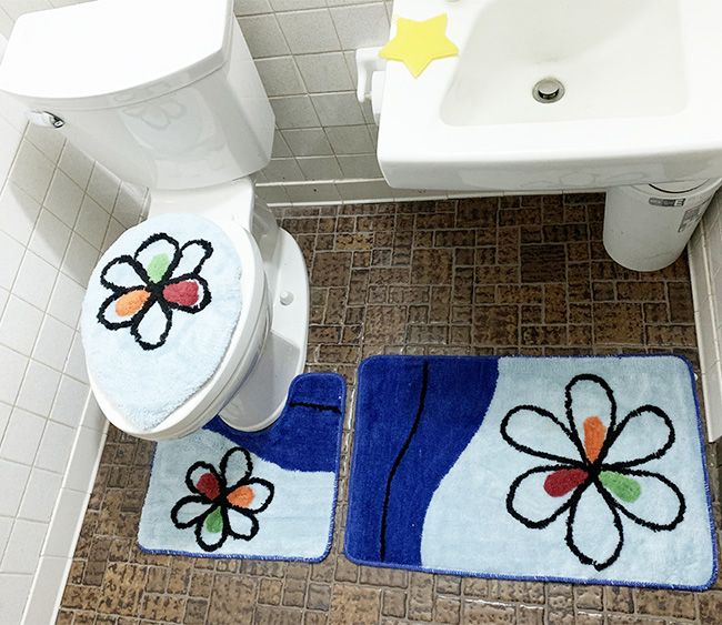 12 Pieces of 3 Pieces Bathroom Toilet Cover Mat Set