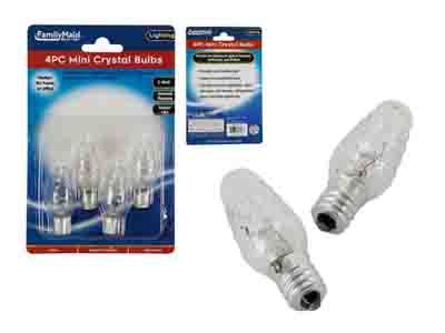 72 Packs of 4 Pc Mini Crystal Light Bulbs