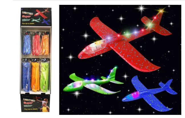 30 pieces of Lighted Foam Super Glider Airplane In Floor Display