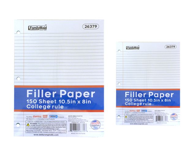 24 Pieces of Filler Paper