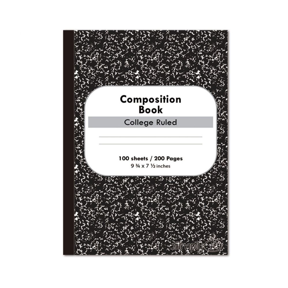 Lot of 48 Wholesale Composition Book 100 Sheets Black & White College Ruled 