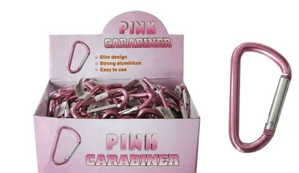 72 Pieces of Pink Carabiner Keychain