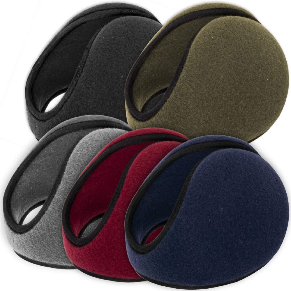 100 Pieces of Adult Fleece Ear Muffs - 5 Assorted Colors
