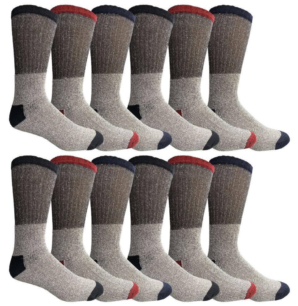 Yacht & Smith Men's Cotton Assorted Thermal Socks Size 10-13