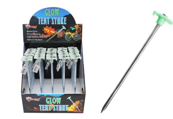 60 pieces of Metal Tent Stake Glow In The Dark 11 Inch
