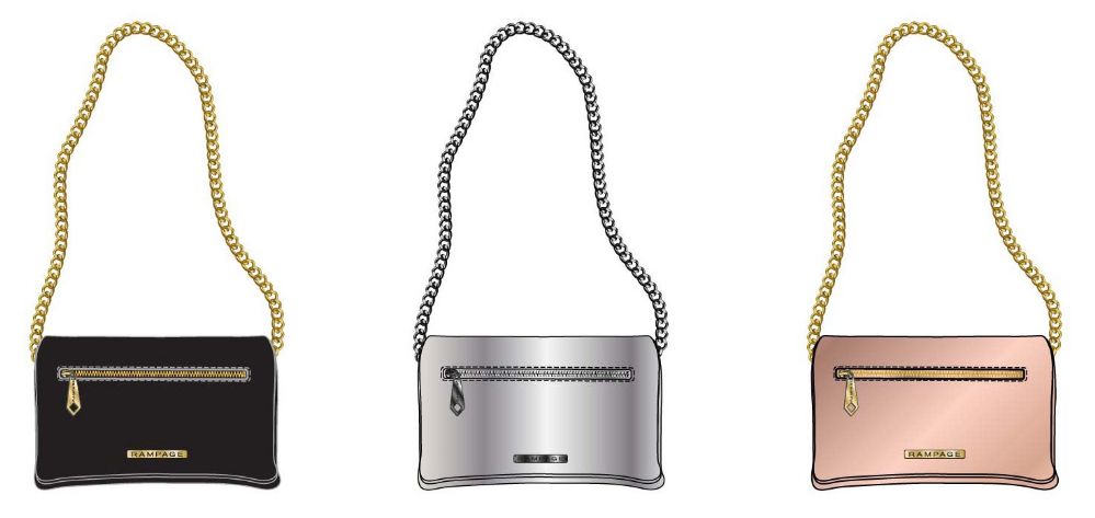 12 Wholesale Rampage Metallic Crossbody Bags W Chain Strap