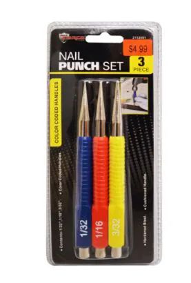 24 Pieces of Nail Punch Set 3 Piece