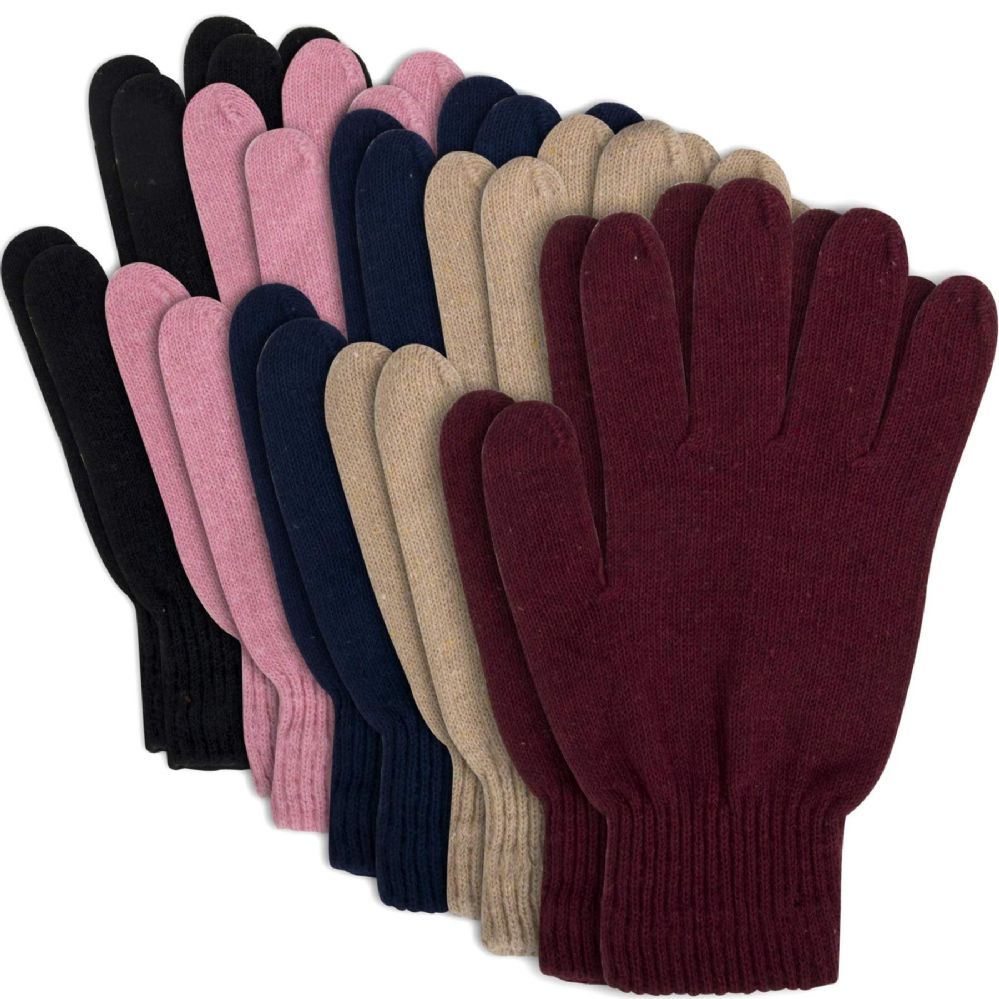 100 Pieces of Women's Knitted Gloves - 5 Assorted Colors