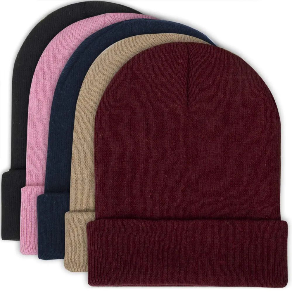 100 Pieces of Women's Knit Hat Beanie - 5 Assorted Colors