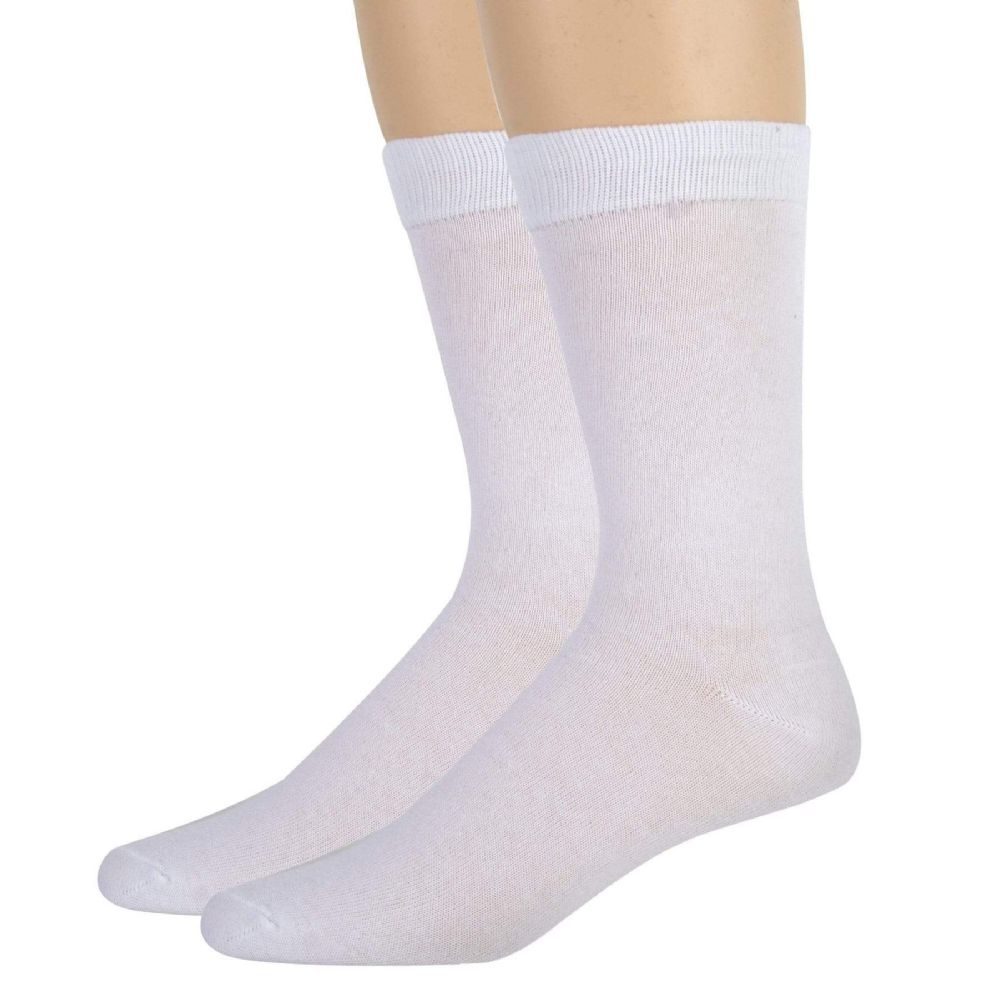 100 Pairs of Women's Cotton Crew Socks Solid Colors - White