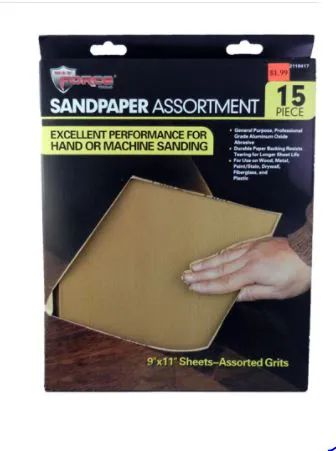 60 Pieces of Sand Paper With Sleeve 15 Piece