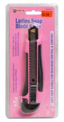 36 Pieces Snap Blade Knife With Rubber Grip Pink - Box Cutters and Blades -  at 