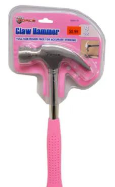 18 Pieces of Tubular Claw Hammer 8 Ounce Pink