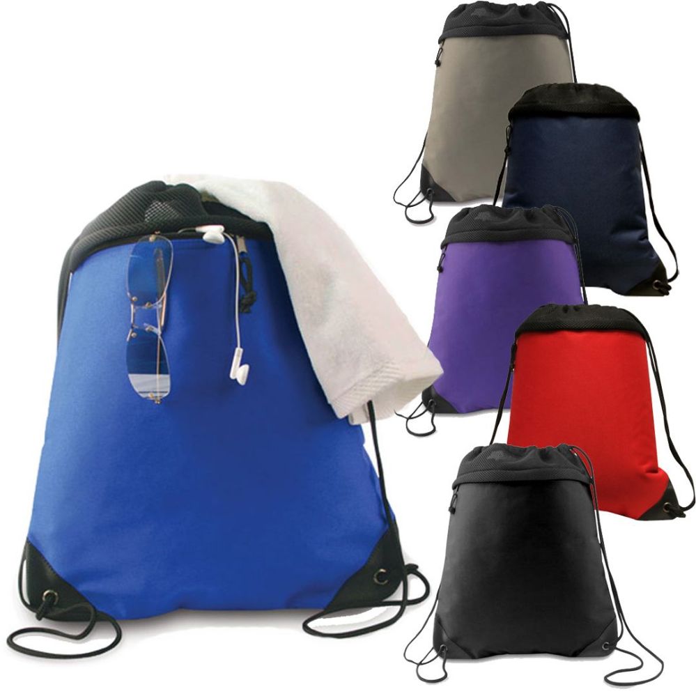24 Wholesale Coast To Coast Drawstring Backpacks - 14"