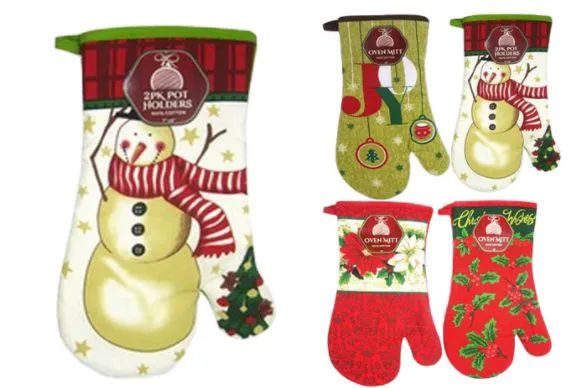 48 Pieces of Christmas Printed Oven Mitt