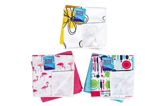 48 Pieces of Scrubber Dish Cloth With Prints 2 Pack