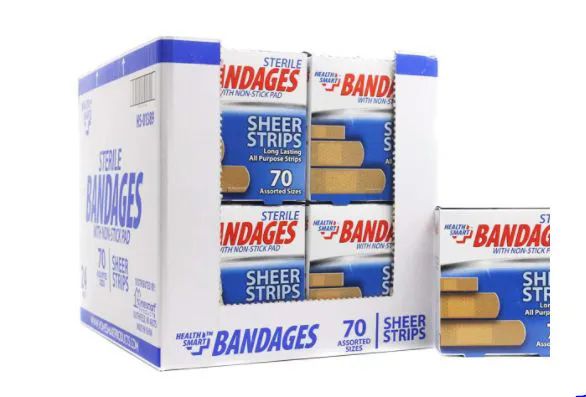 72 Pieces of Bandages 70 Count Plastic