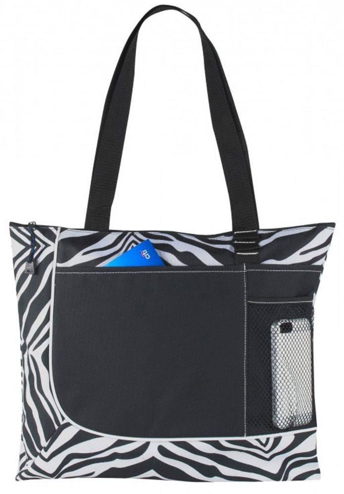 48 Wholesale 17" Tote Bags - Zebra Print