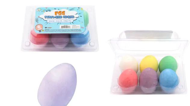 48 Wholesale Egg Sidewalk Chalk 6 Pack - at - wholesalesockdeals.com