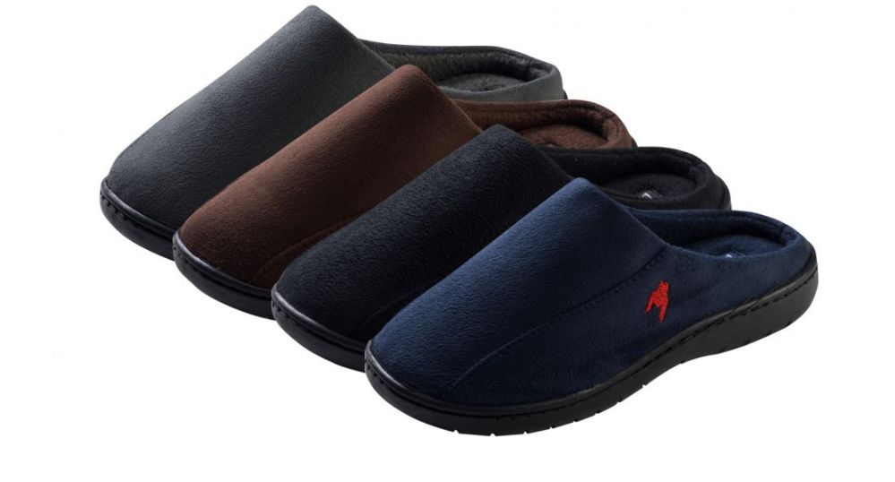 36 Pieces of Boy's Bedroom Suede Slippers W/ Side Stitching - Assorted Colors - Sizes SmalL-xl