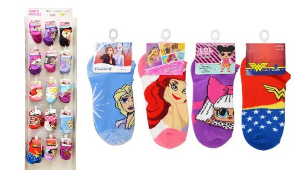 120 Pieces of Licensed Socks In Wing Panel Girls