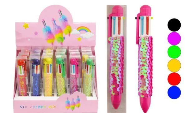 72 Pieces of Multi Color Retractable Pen Sequins