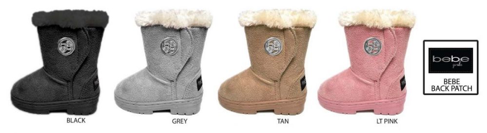 12 Wholesale Toddler Girl's Winter Boots W/ Bebe Hardware
