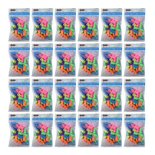 48 Pieces of Pencil Cap Erasers In Assorted Colors