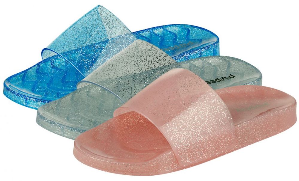 Wholesale Footwear Girl's Glitter Jelly Slide Sandals