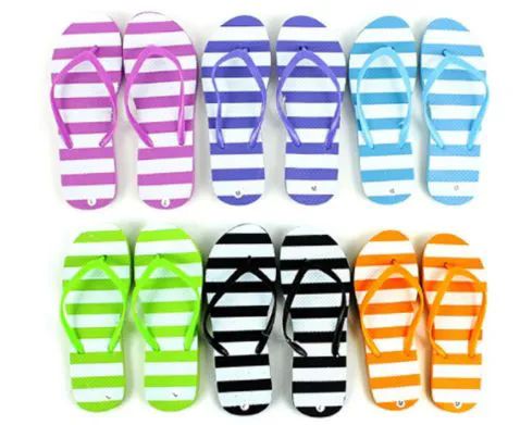 48 Wholesale Ladies Flip Flops Assorted Colors Size 6-11 - at 