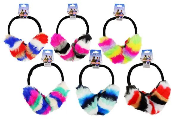 24 Wholesale Fuzzy Ear Muffs Multi Colored