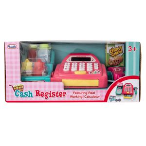12 Pieces LighT-Up Cash Register Play Set With Sound 20 Piece Set - Girls Toys