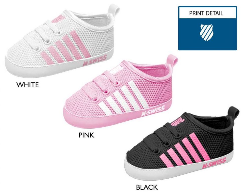 18 Pairs of Infant Girl's Mesh Sneakers W/ Elastic Laces, Contrast Stripes, & Logo